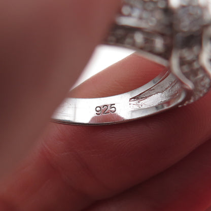 Seta 925 Sterling Silver Round-Cut C Z Engagement Ring Size 9.25