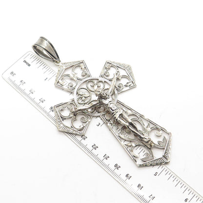 925 Sterling Silver Vintage SMD Creations Crucifix Cross Religious Pendant