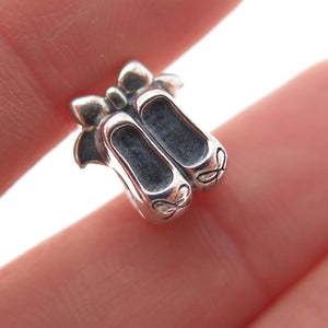 CHAMILIA 925 Sterling Silver Ballet Bow Shoes Slide Bead Charm