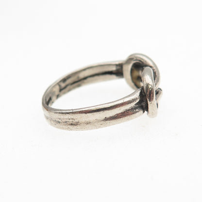 925 Sterling Silver Vintage Mariner Love Knot Oxidized Ring Size 5.25