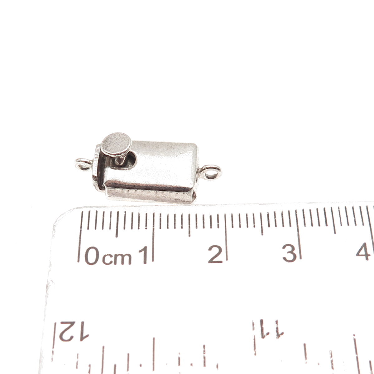 925 Sterling Silver Vintage Bracelet / Necklace Box Lock Clasp