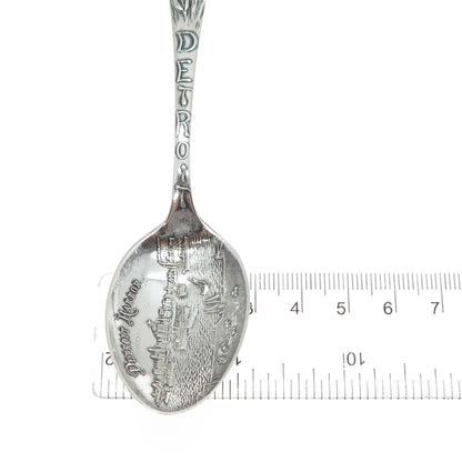 MECHANICS Sterling Silver Antique Art Deco Detroit States & Cities Coffee Spoon