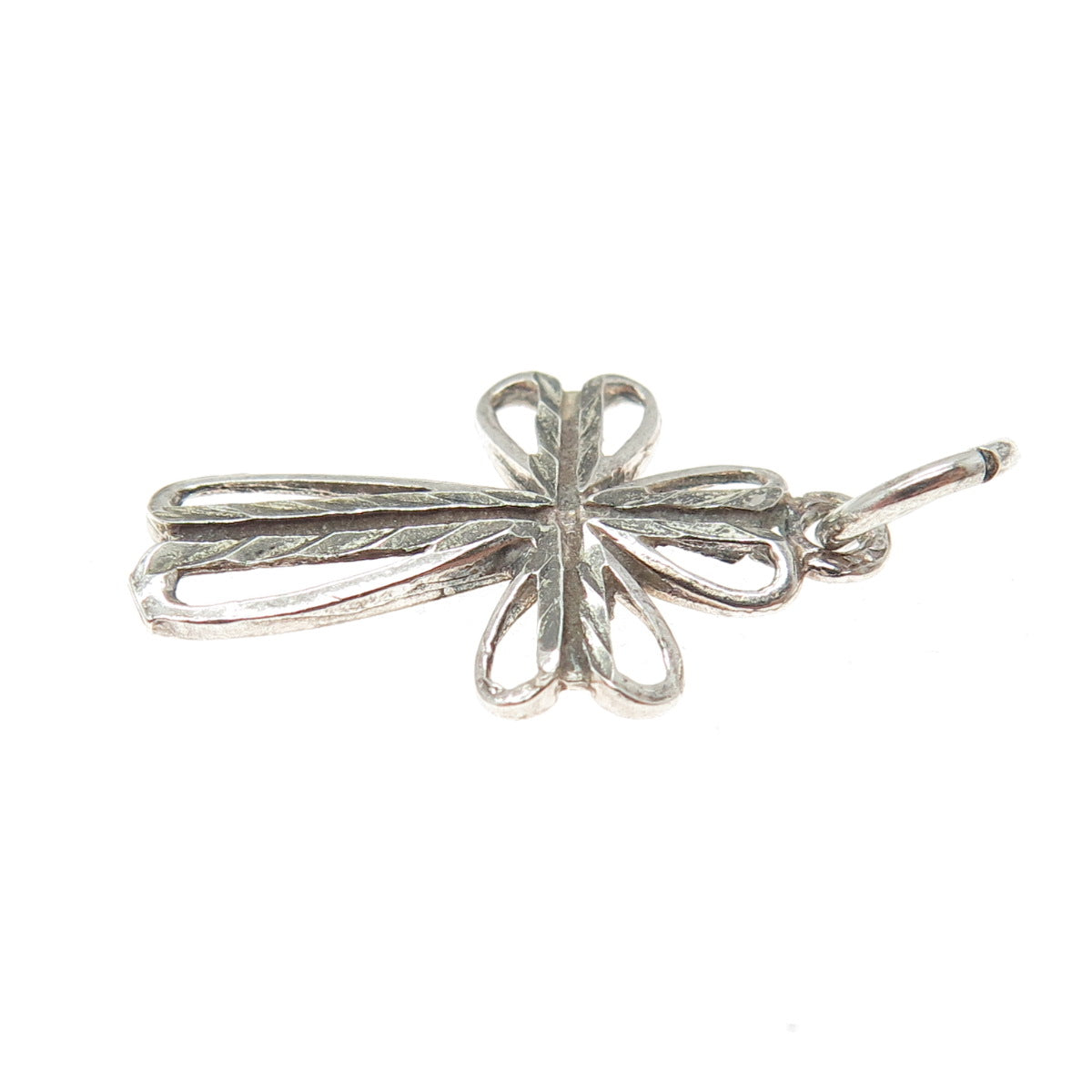 925 Sterling Silver Vintage Diamond-Cut Cross Oxidized Minimalist Charm Pendant