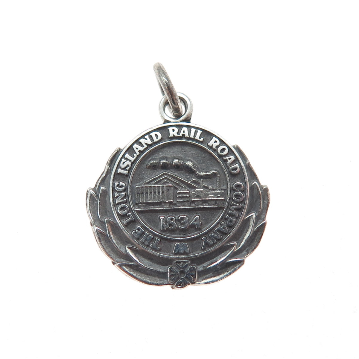 JOSTENS 925 Sterling Silver Antique LI Rail Road Co Minimalist Charm Pendant