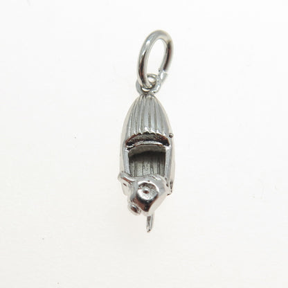925 Sterling Silver Vintage Motor Boat 3D Charm Pendant