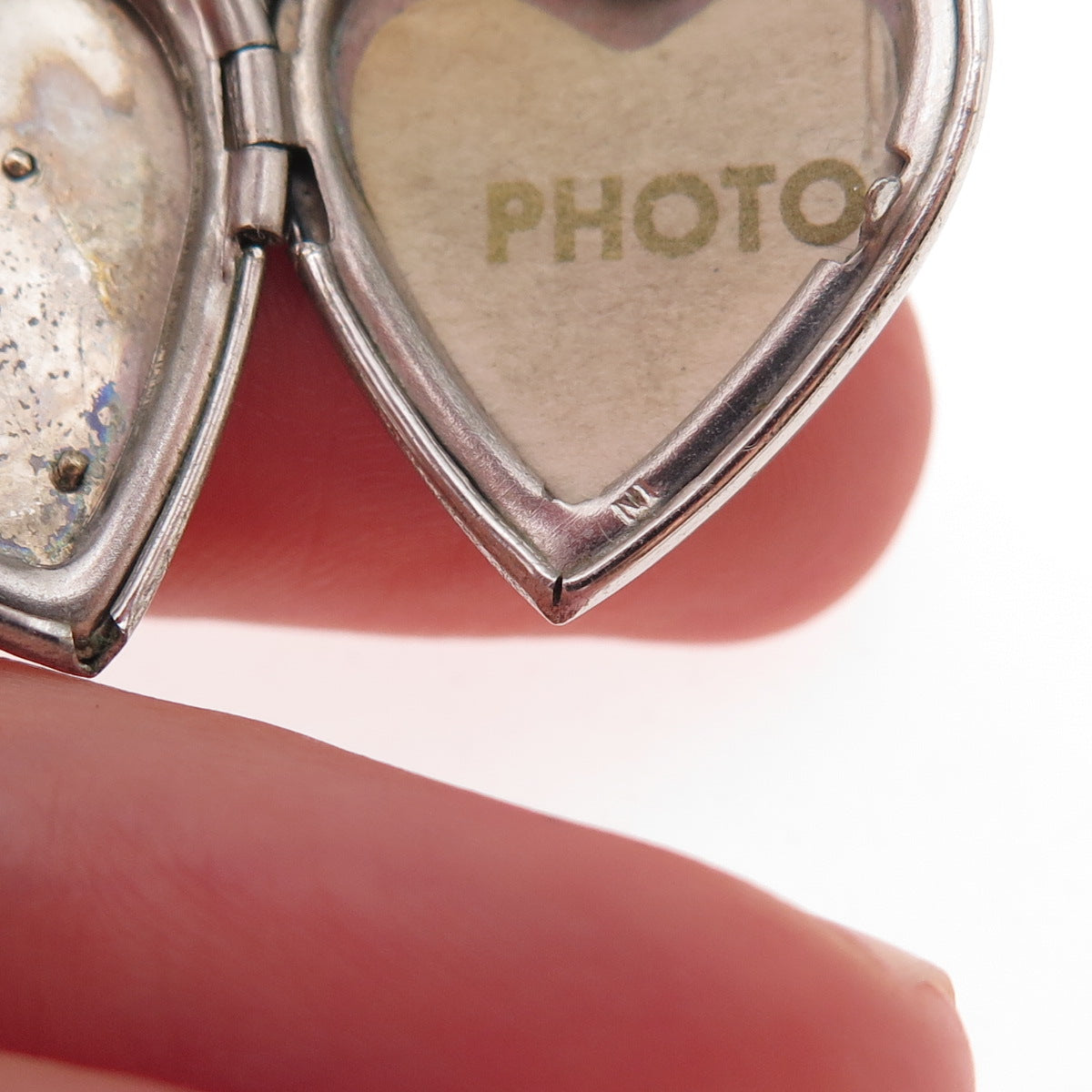 Disney 925 Sterling Silver Vintage Tinker Bell Heart Locket Charm Pendant