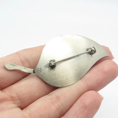 925 Sterling Silver Vintage BEAU Leaf Pin Brooch