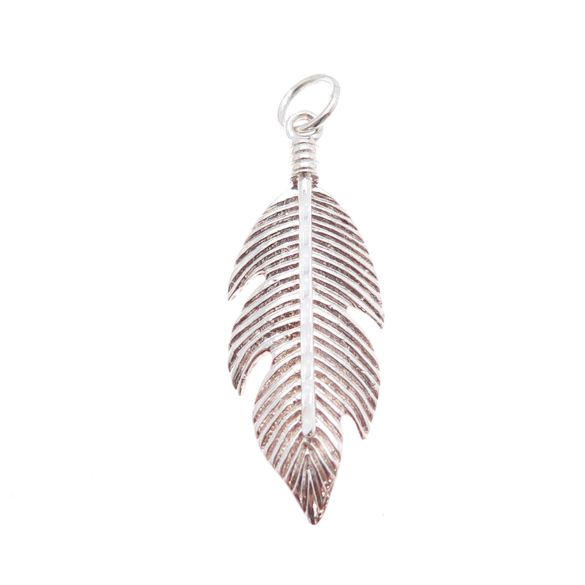 925 Sterling Silver Vintage Feather Southwestern Charm Pendant