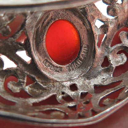 CHAPAL ZENRAY Sterling Silver Vintage Real Carnelian Centerpiece Slide Pendant