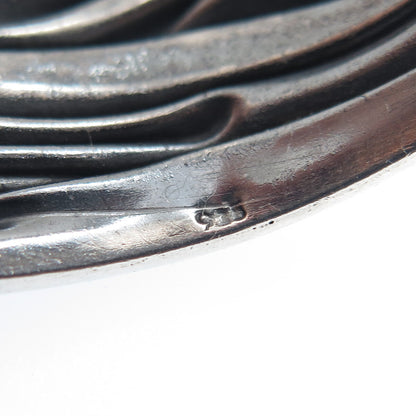 925 Sterling Silver Vintage Modernist Adjustable Oxidized Cuff Bracelet 7.5"