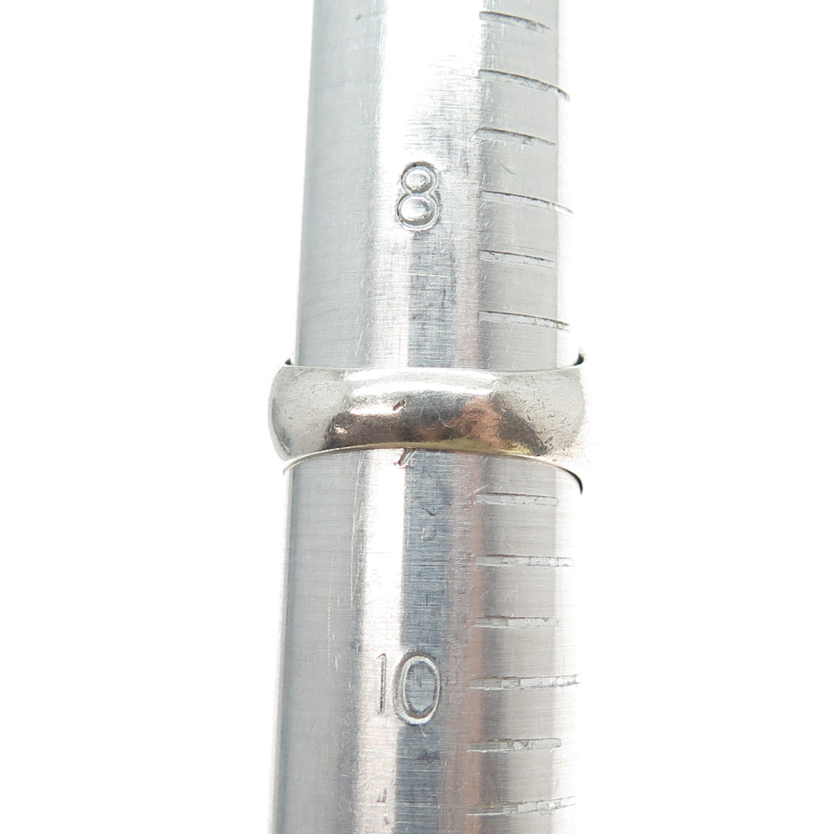 925 Sterling Silver Vintage Modernist Ribbed Oxidized Ring Size 9