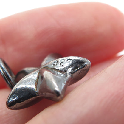 925 Sterling Silver Black Rhodium Vintage Star Minimalist Charm Pendant