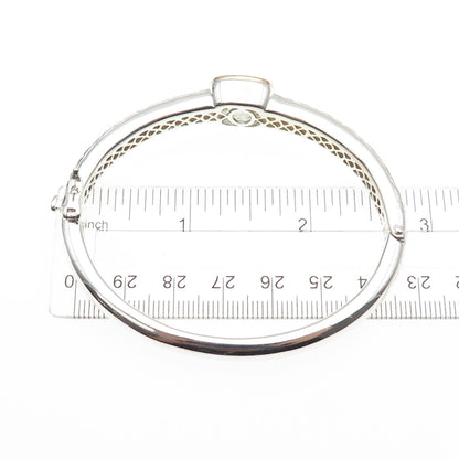 Lorenzo 925 Sterling Silver 18K Gold Vintage Real Green Amethyst Bracelet 6.75"