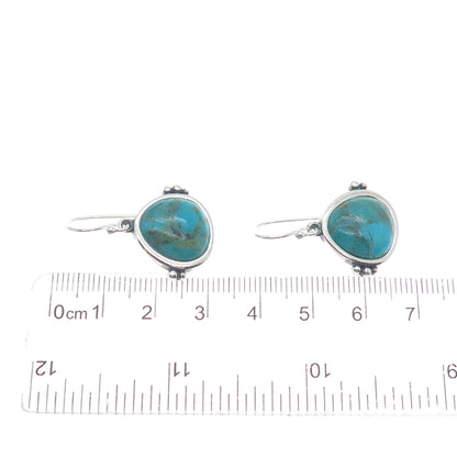 DESERT WIND 925 Sterling Silver Southwestern Real Turquoise Dangle Earrings