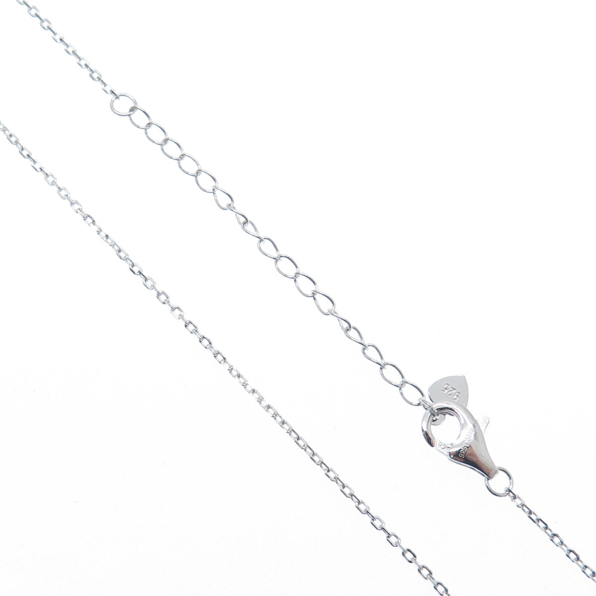 DSMK 925 Sterling Silver White & Pink C Z Teardrop Cable Chain Necklace 16-18"