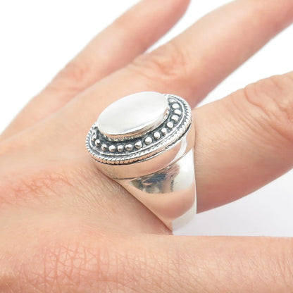 925 Sterling Silver Vintage Beaded Ring Size 8.5