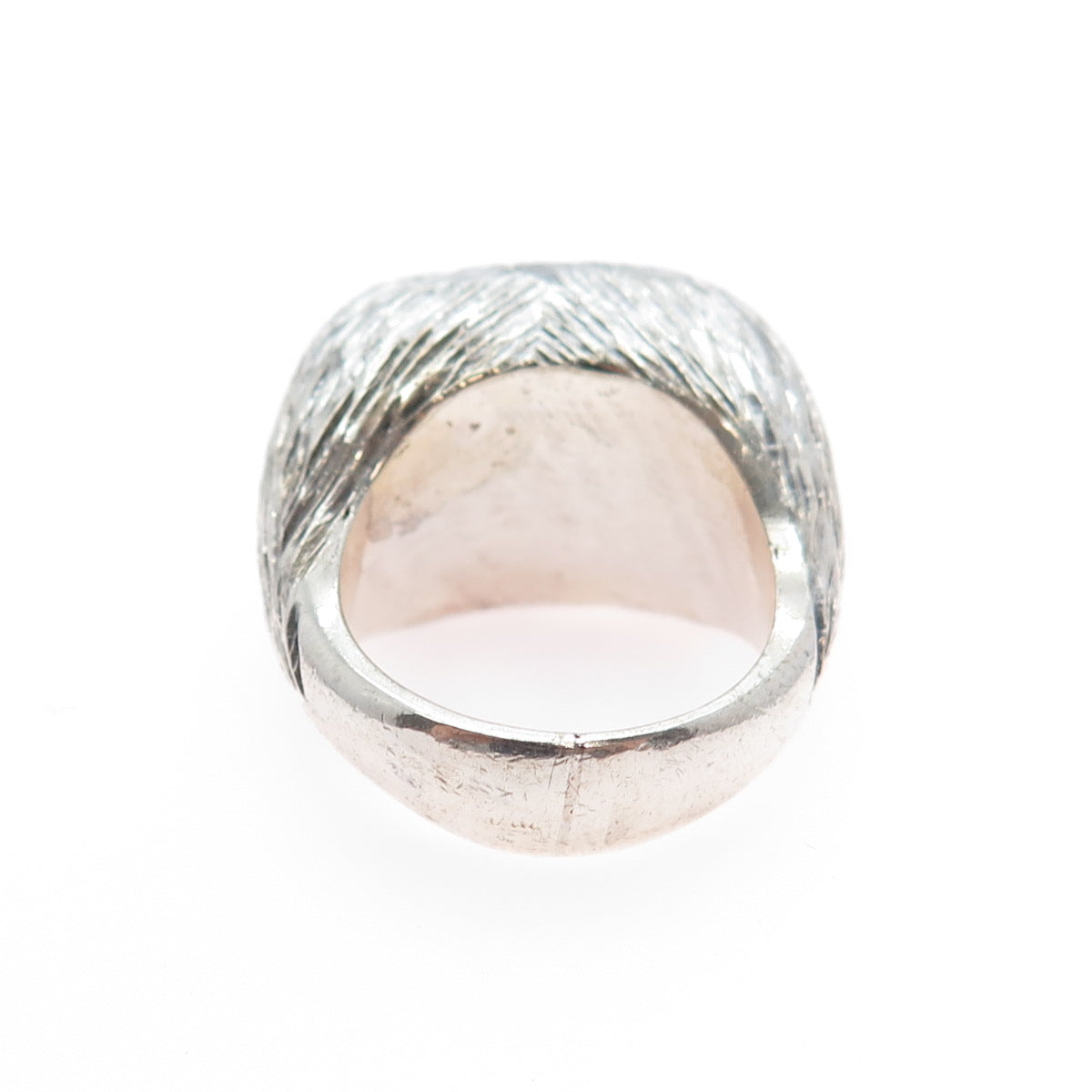 925 Sterling Silver Vintage Modernist Dome Oxidized Ring Size 5.75