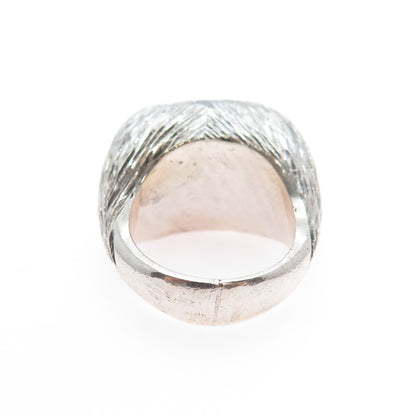925 Sterling Silver Vintage Modernist Dome Oxidized Ring Size 5.75