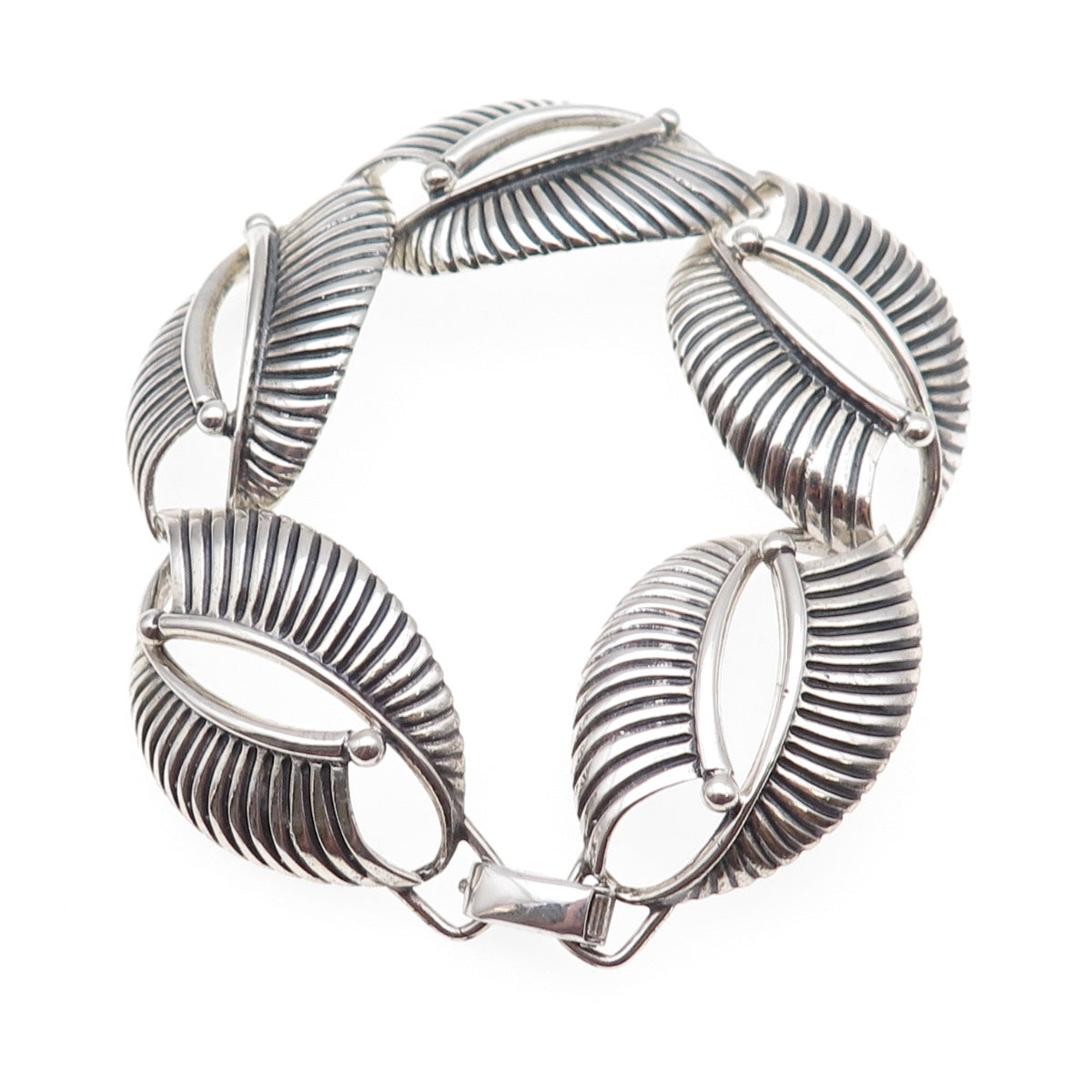 Danecraft 925 Sterling Silver Vintage Modernist Oxidized Bracelet 7.5"