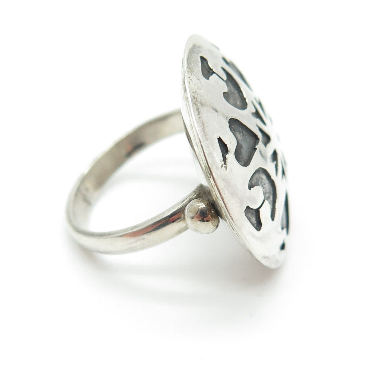 925 Sterling Silver Vintage Spades Playing Cards Symbol Oxidized Ring Size 5