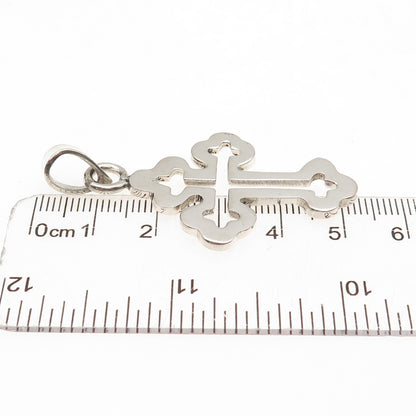 925 Sterling Silver Vintage Mexico Cross Religious Charm Pendant