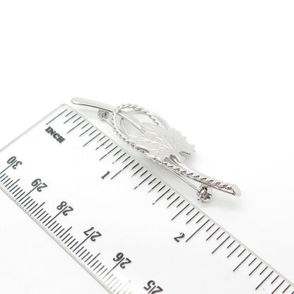925 Sterling Silver Vintage Maple Leaf Pin Brooch