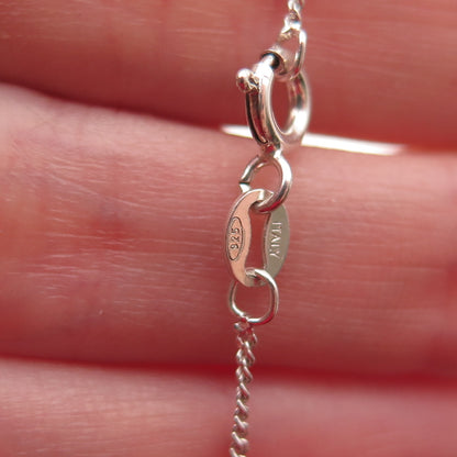 925 Sterling Silver Vintage Mexico St. Mary Pendant Cuban Chain Necklace 18"