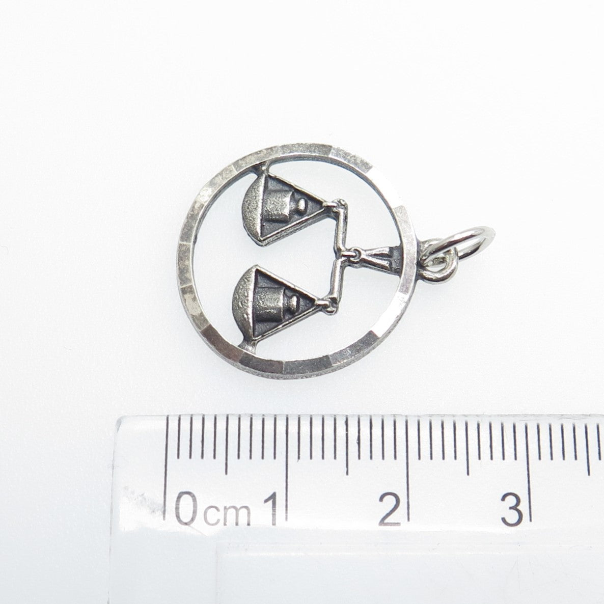 ANSON 925 Sterling Silver Vintage Pisces Zodiac Sign Charm Pendant