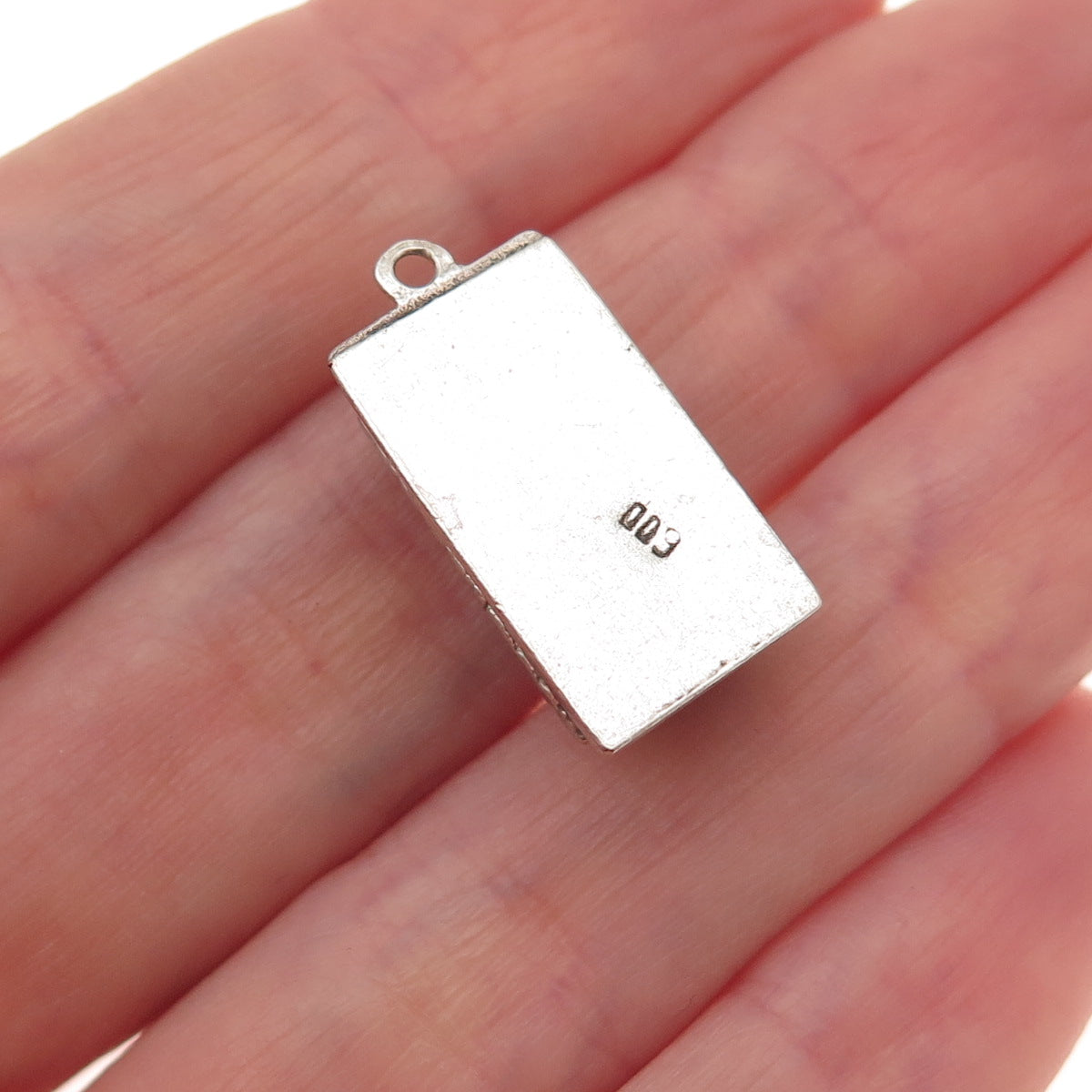 800 Silver Antique Greek Parthenon Oxidized 3D Charm Pendant