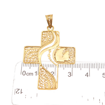 Filgold Sterling Silver Gold Plated Portugal World Youth Day 2023 Cross Pendant