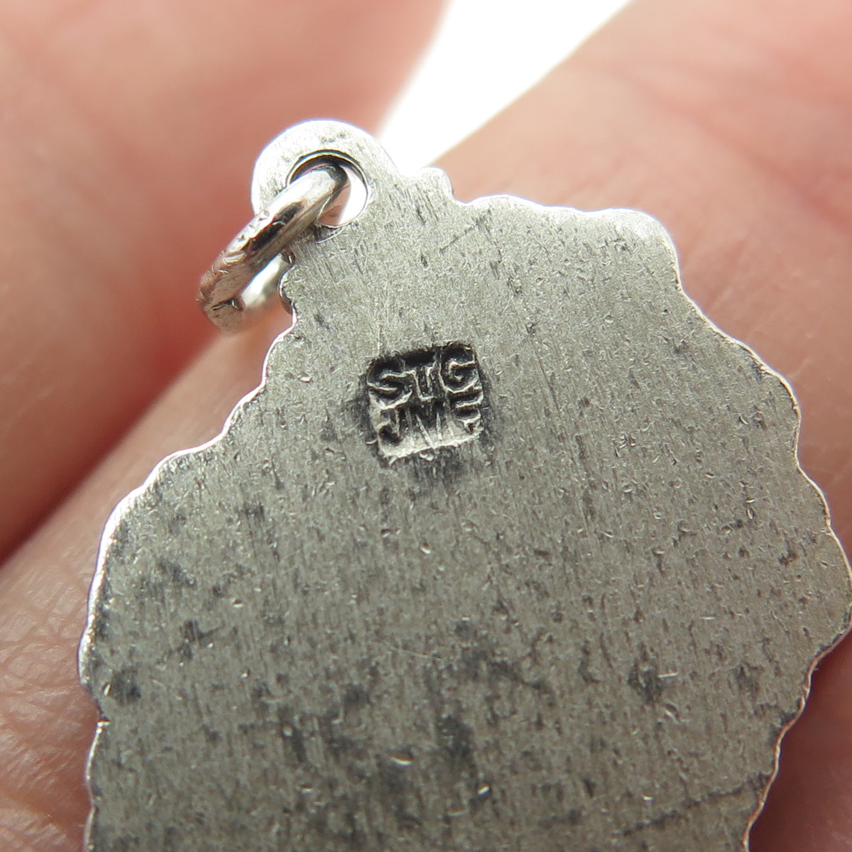 J.M. FISHER Sterling Silver Vintage Wisconsin Dairy Products Oxidized Pendant