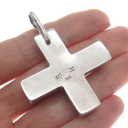 DAC Deborah Armstrong 925 Sterling Silver Vintage Cross Modernist Pendant