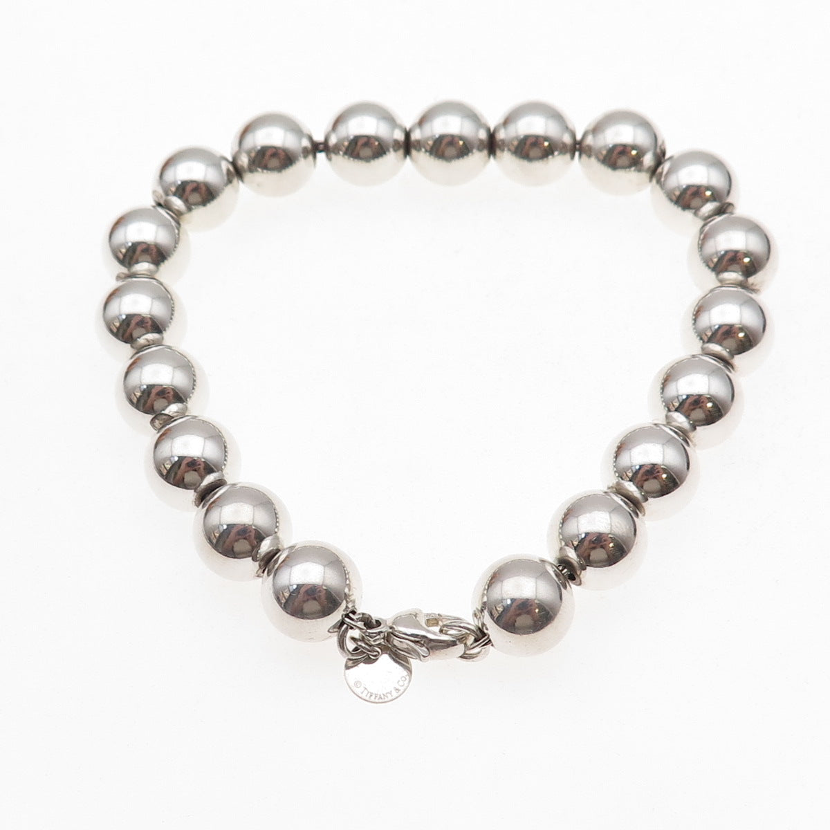 Tiffany & Co. 925 Sterling Silver Vintage HardWear Ball Beaded Link Bracelet 7"