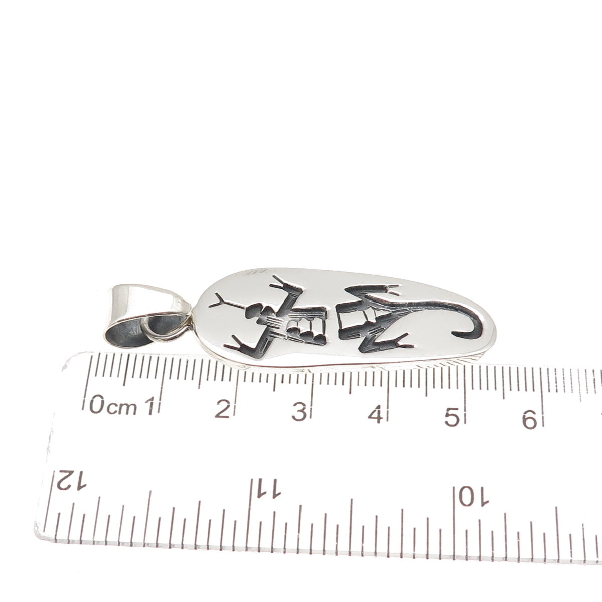 925 Sterling Silver Vintage Mexico Lizard Oxidized Charm Pendant
