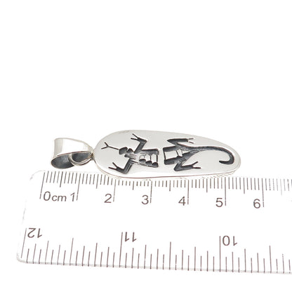925 Sterling Silver Vintage Mexico Lizard Oxidized Charm Pendant