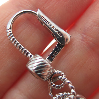 JUDITH RIPKA 925 Sterling Silver Round-Cut C Z Multi-Circle Dangle Earrings