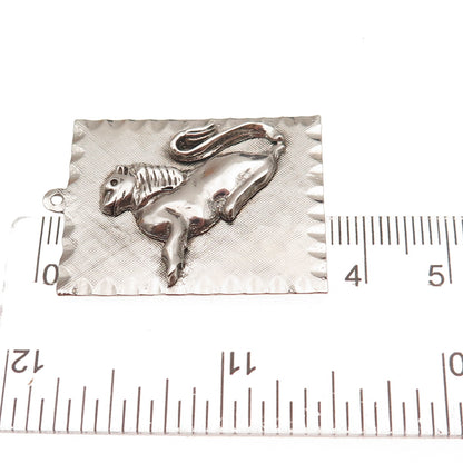 925 Sterling Silver Vintage Leo Zodiac Sign Charm Pendant
