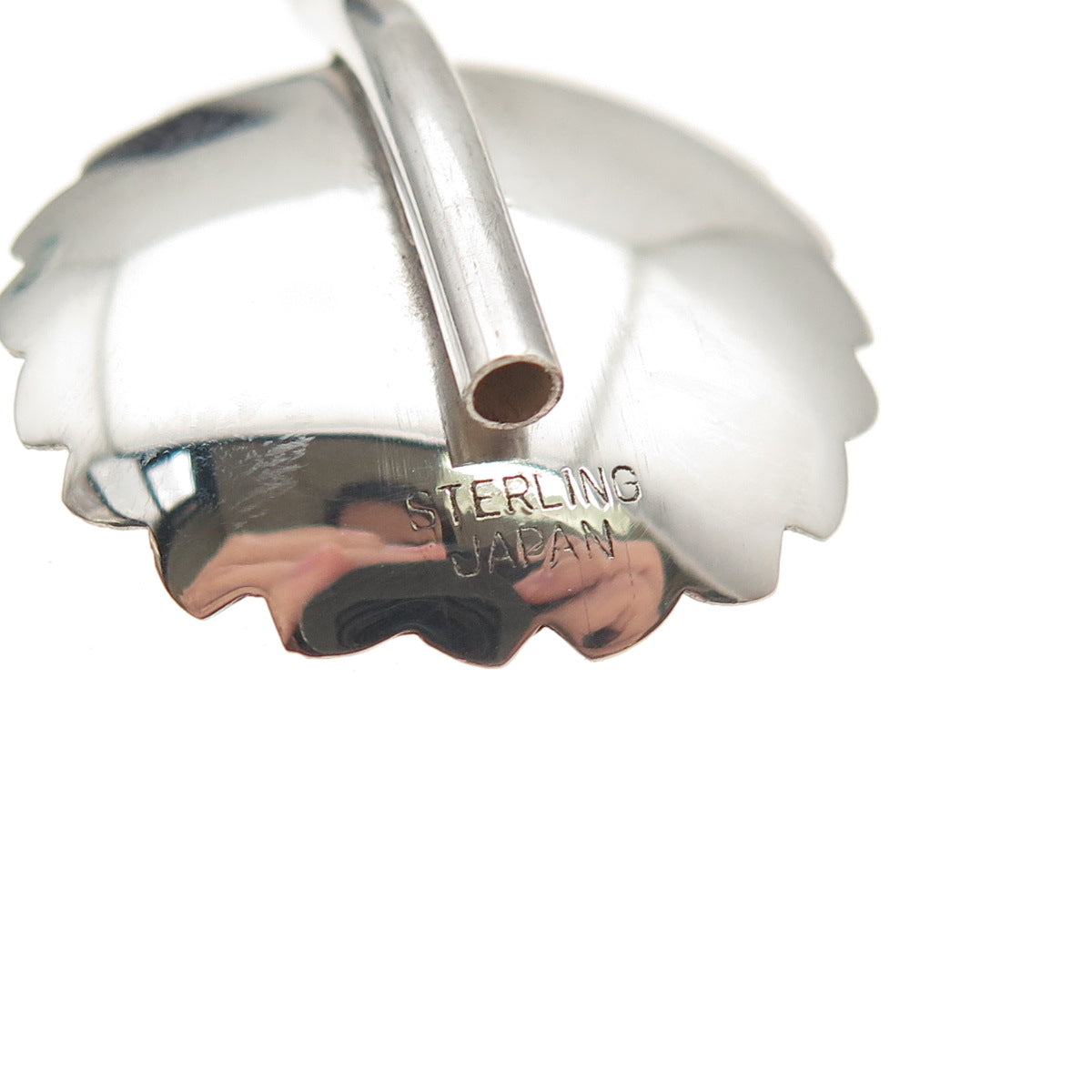 925 Sterling Silver Antique Japan Fan Charm Bamboo Iced Tea Straw Spoon
