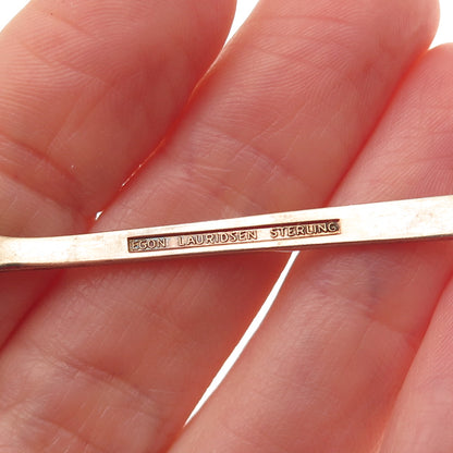 Egon Lauridsen 925 Sterling Rose Gold Plated Vintage Enamel Clover Coffee Spoon