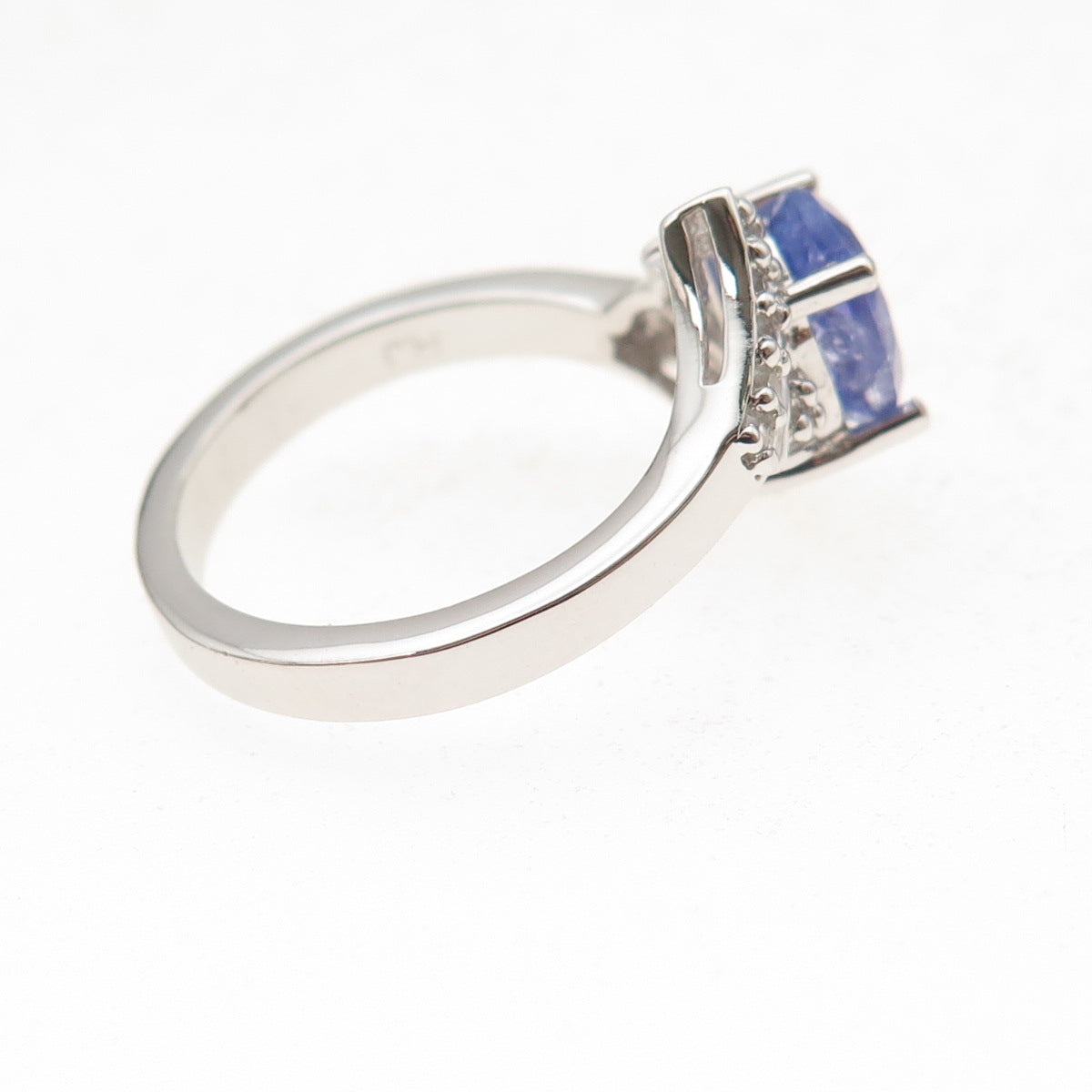 RJ Graziano 925 Sterling Silver Real Tanzanite & White Topaz Ring Size 7.75