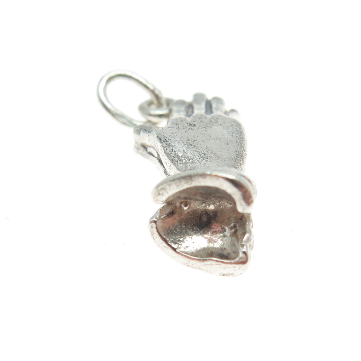 925 Sterling Silver Vintage Hands In Prayer 3D Charm Pendant