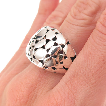 Charles Winston 925 Sterling Silver Vintage Modernist Dome Ring Size 7.25
