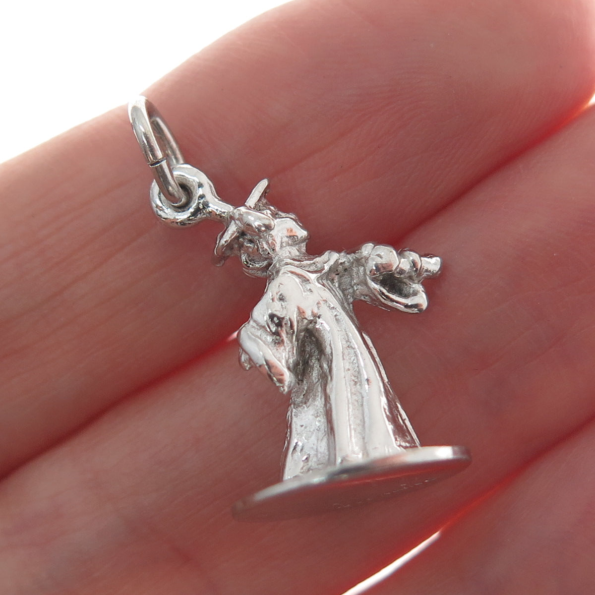 925 Sterling Silver Vintage Graduate Boy Minimalist 3D Charm Pendant