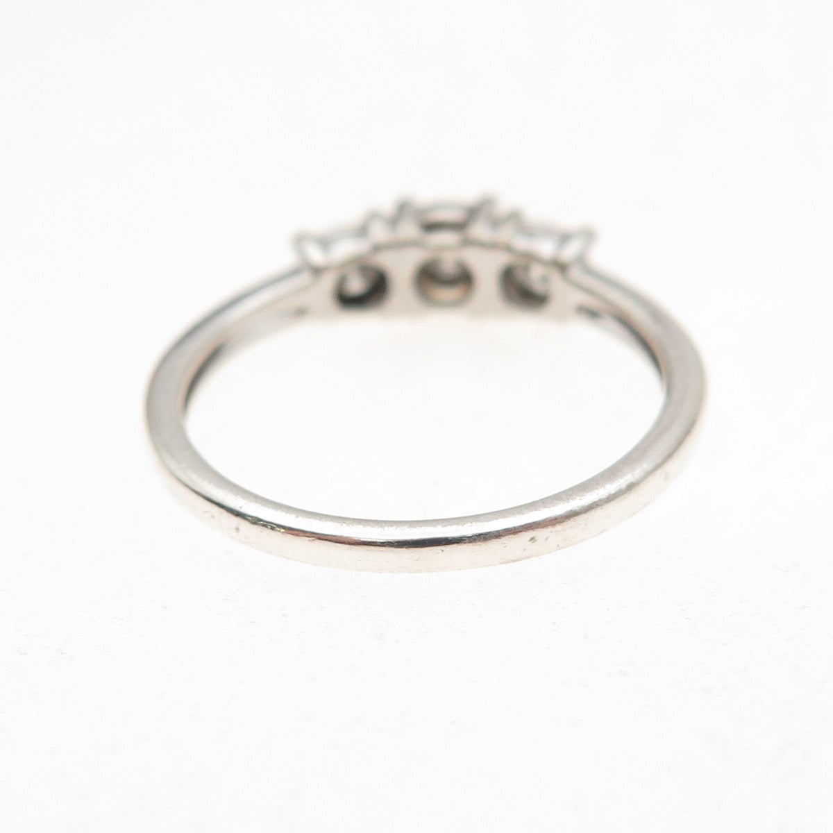 KRN Kiran 925 Sterling Silver Real Round-Cut Diamond Engagement Ring Size 7
