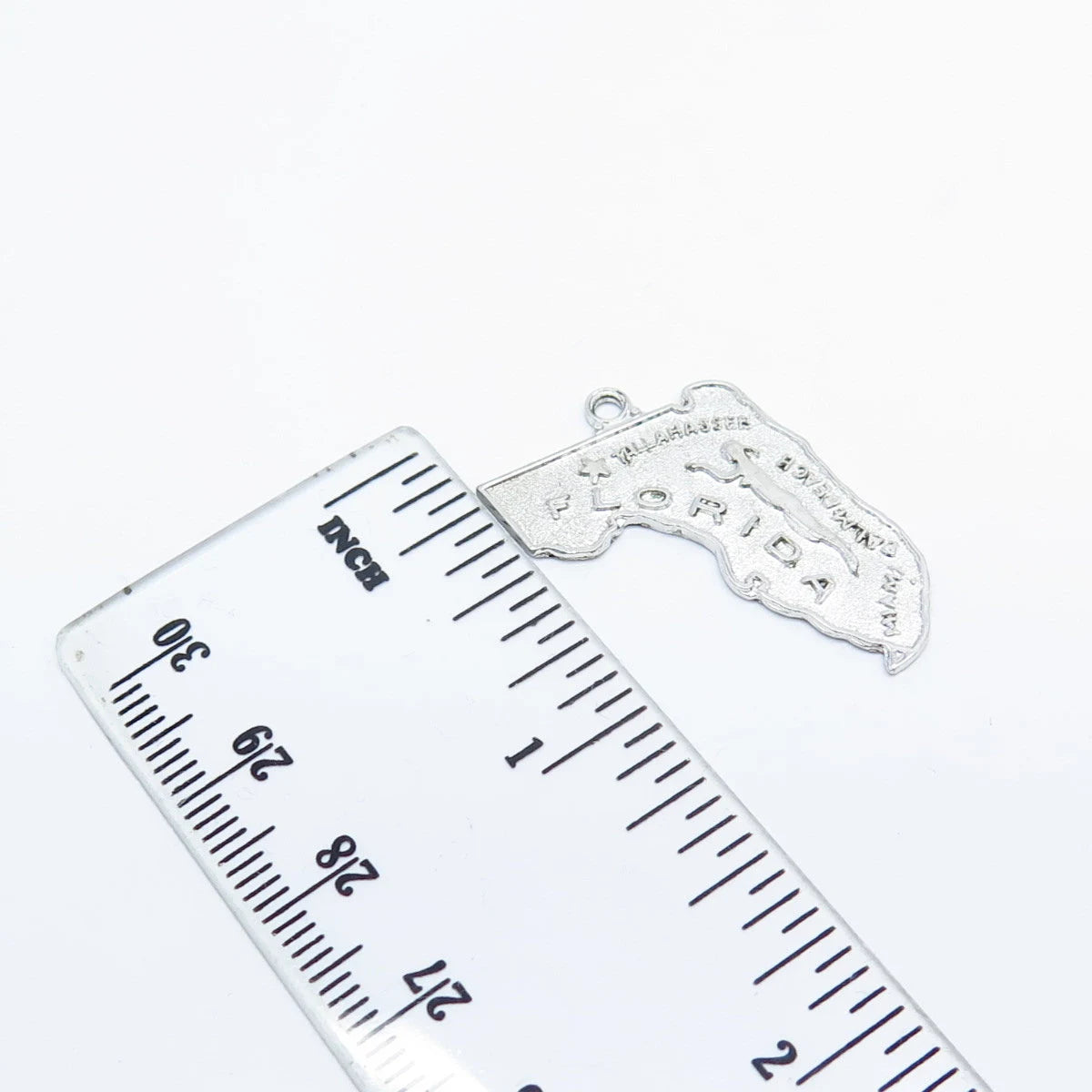 925 Sterling Silver Vintage "Florida" State Map Charm Pendant