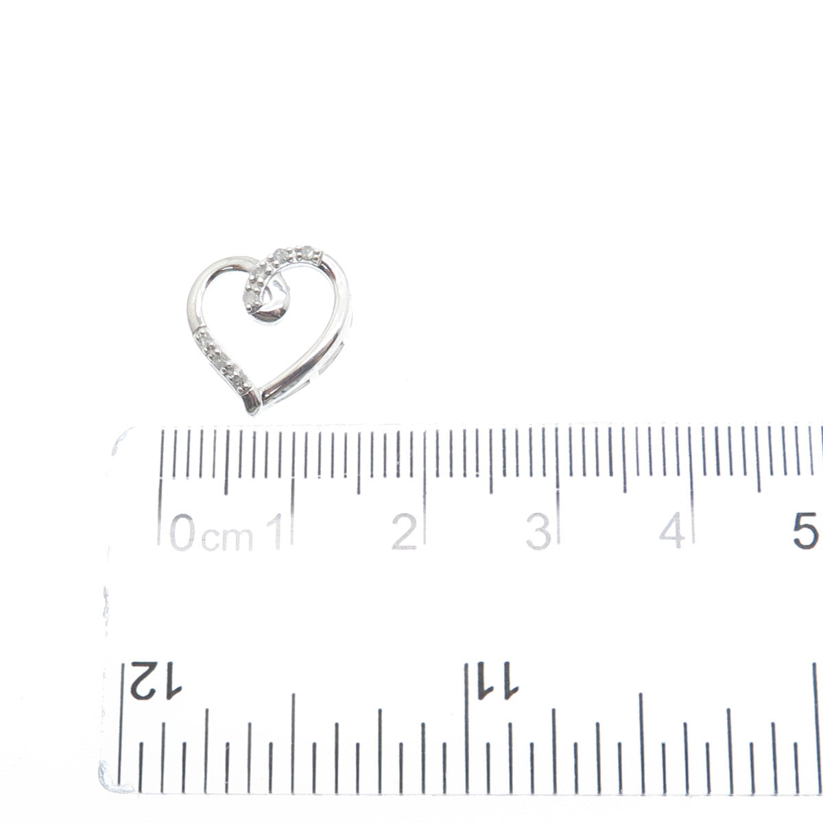 CHARLES WINSTON 925 Sterling Real Diamond Heart Minimalist Slide Pendant