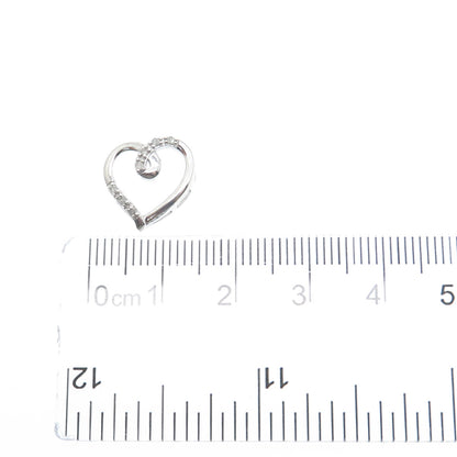 CHARLES WINSTON 925 Sterling Real Diamond Heart Minimalist Slide Pendant