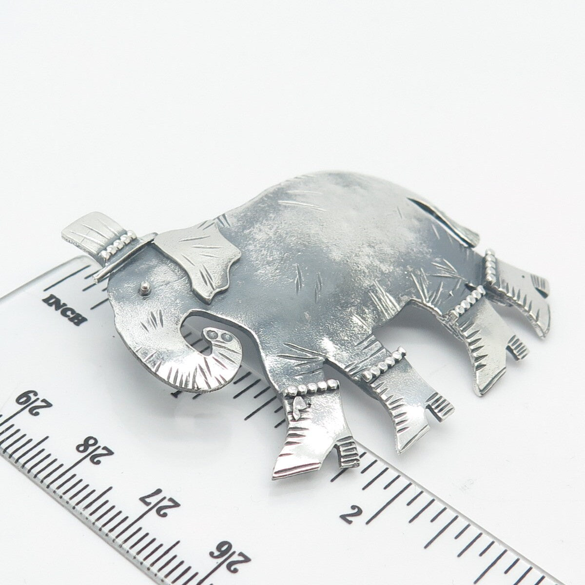925 Sterling Silver Vintage Danielle Bali Circus Elephant Lapel Pin
