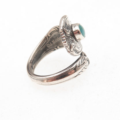 Towle Sterling Silver Vintage Real Turquoise Old Master Adjustable Ring Size 7.5