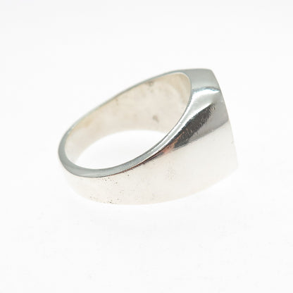 925 Sterling Silver Vintage Mexico Real Black Onyx Signet Ring Size 11